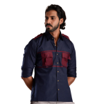 Men's Stylish Navy-Blue Hunting Shirt | Durable Outdoor Wear | Comfort & Style